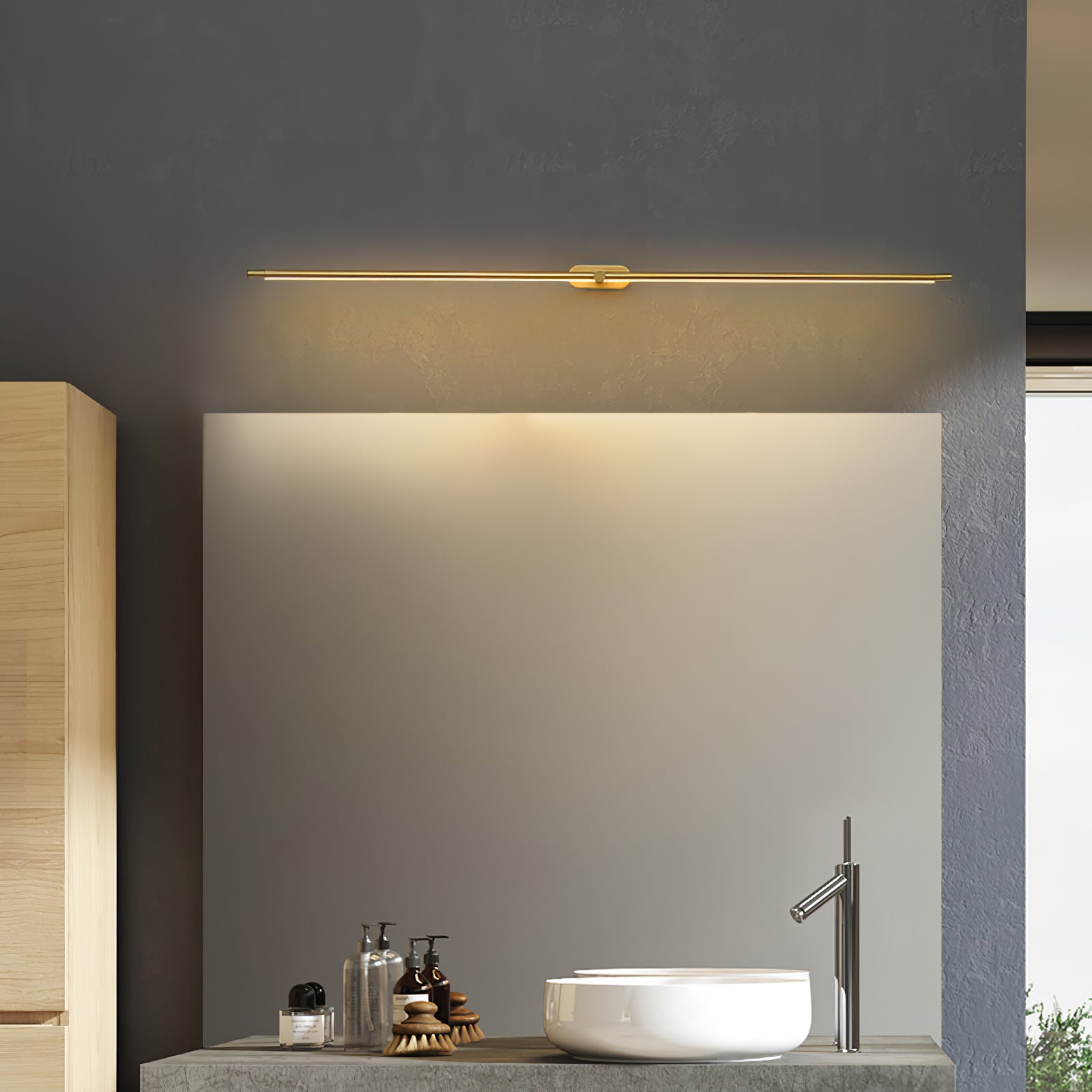 Wireless LED Wall Lamp – Aluminum, Minimalist Design for Living Room, Bedroom, or Office