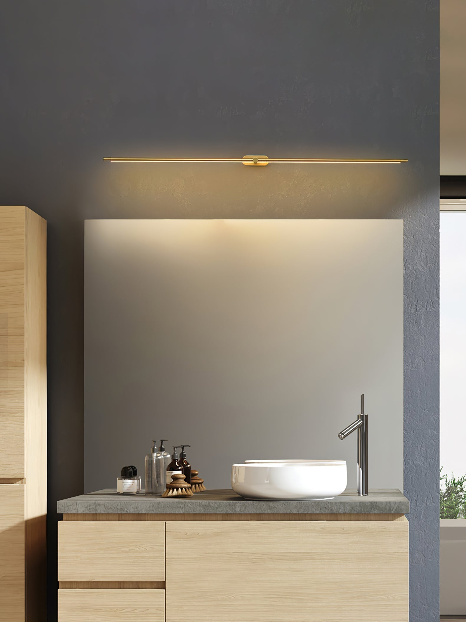 Wireless LED Wall Lamp – Aluminum, Minimalist Design for Living Room, Bedroom, or Office