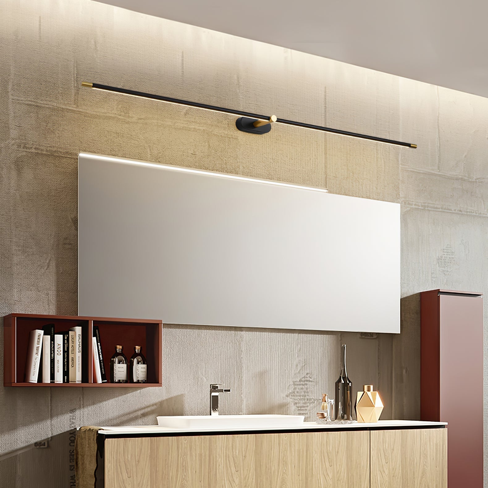 Wireless LED Wall Lamp – Aluminum, Minimalist Design for Living Room, Bedroom, or Office