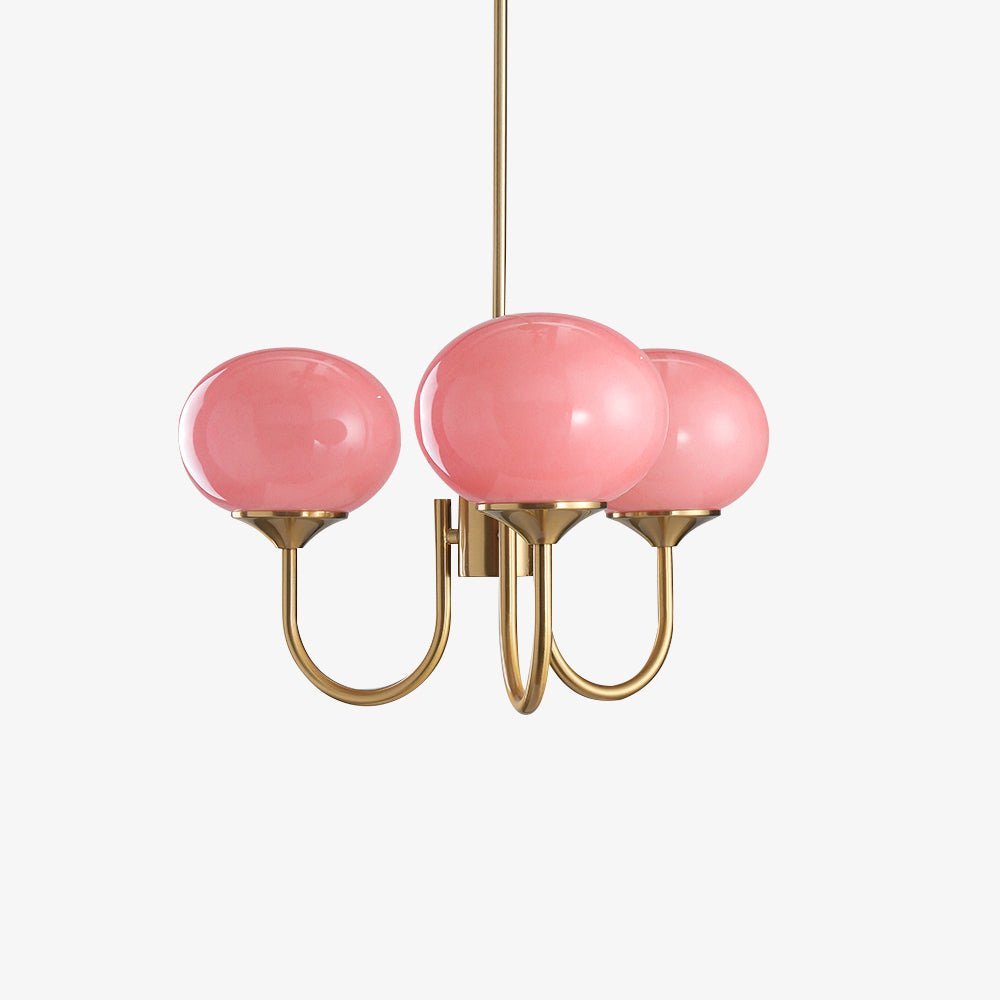 Moderne loftlamper – guld, lyserødt glas og funky design til stue eller spisestue