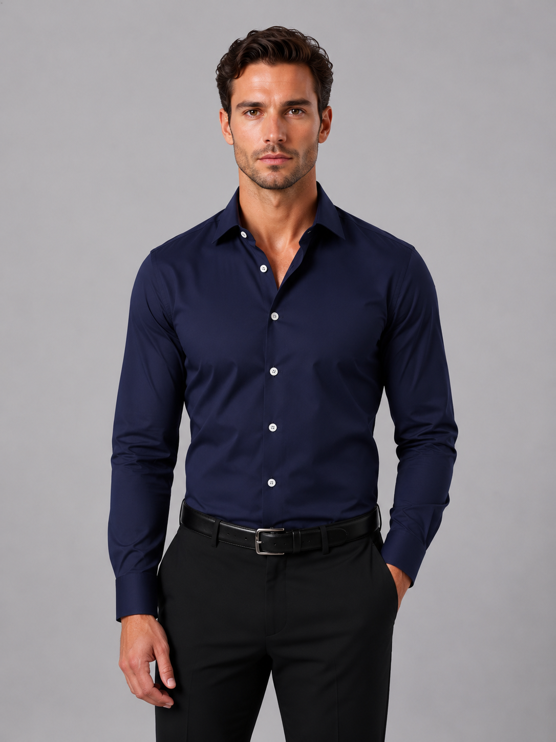Herreskjorte Slim Fit – Klassisk Skjortekrave
