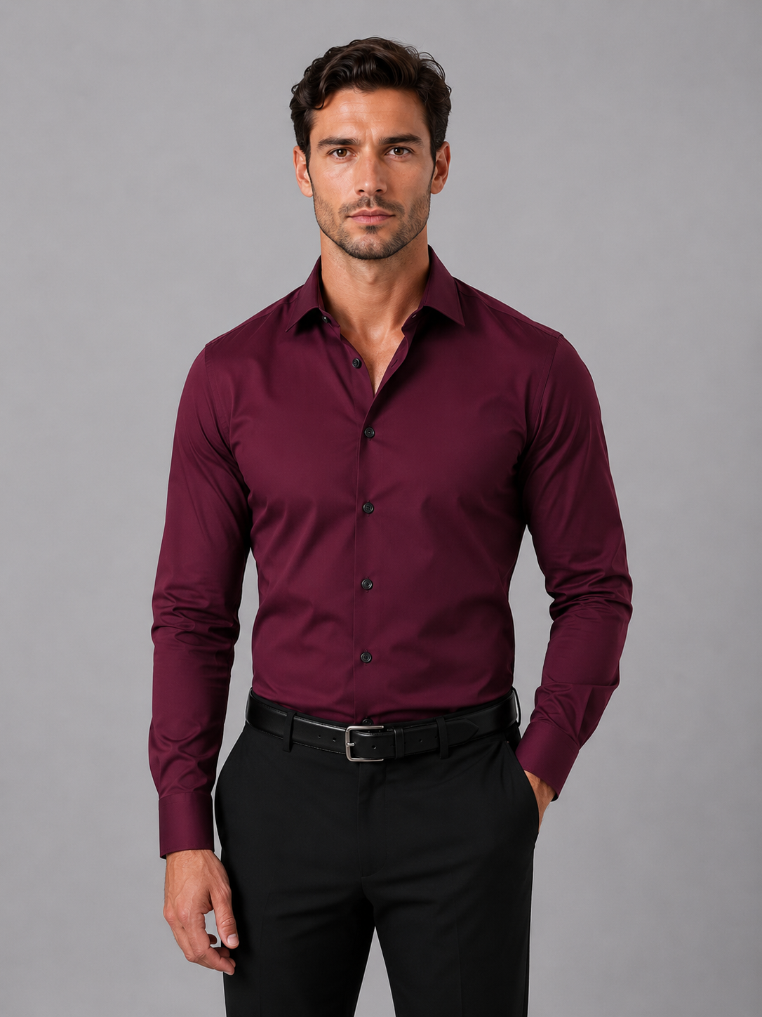 Herreskjorte Slim Fit – Klassisk Skjortekrave