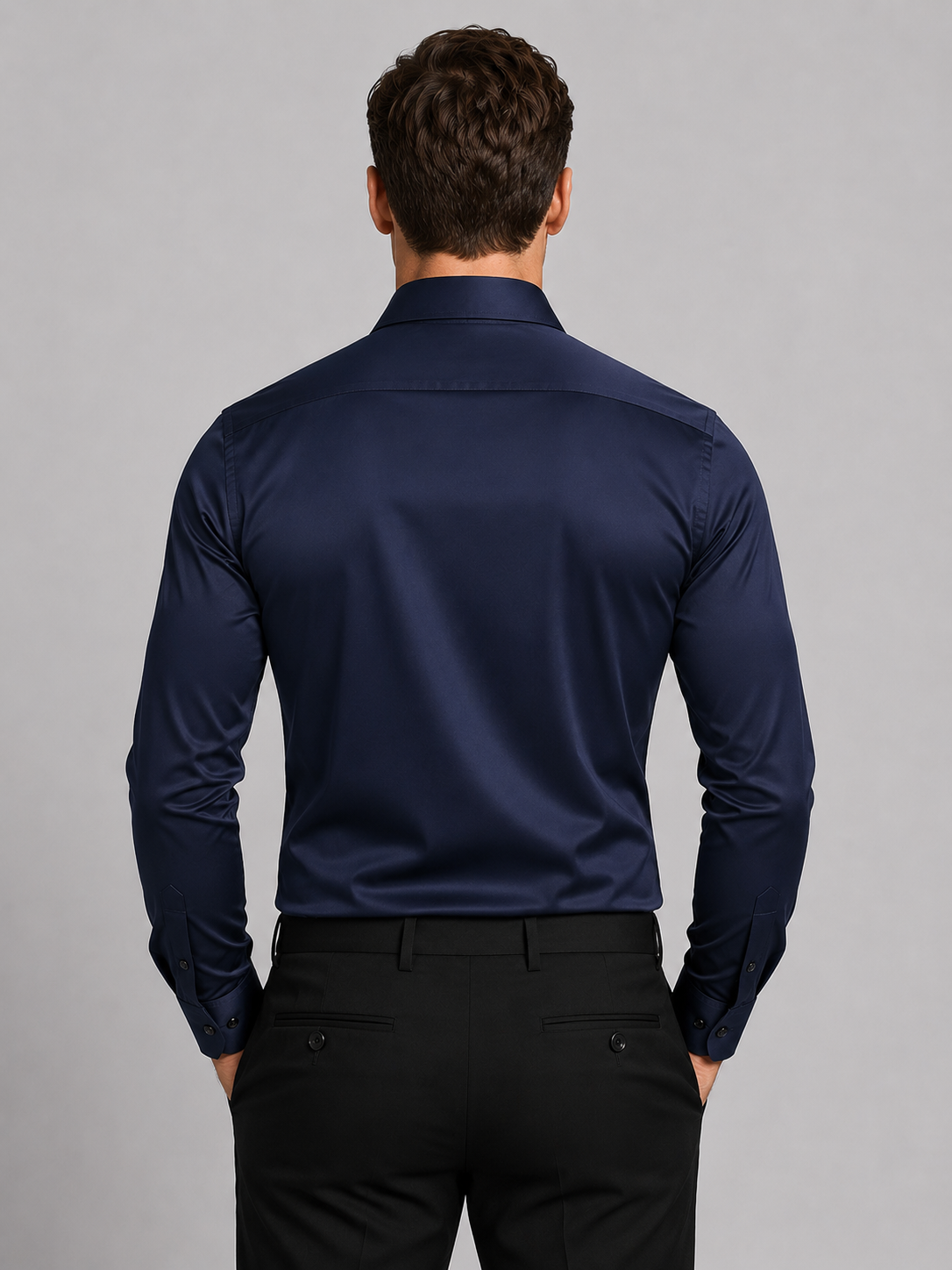 Herreskjorte Slim Fit Satinlook Stretch Elegant