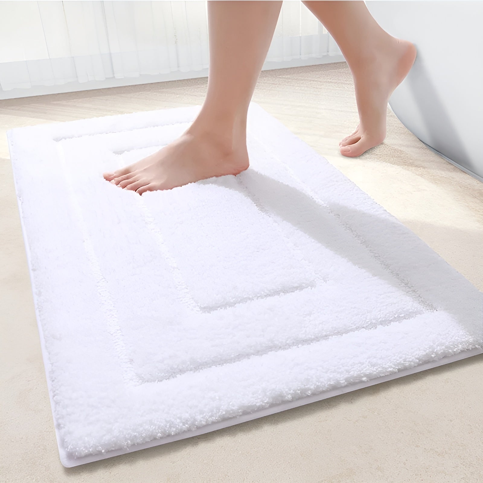 Microfiber Bath Mat – Non-slip, Soft Blue for Bathroom or Shower Cabin