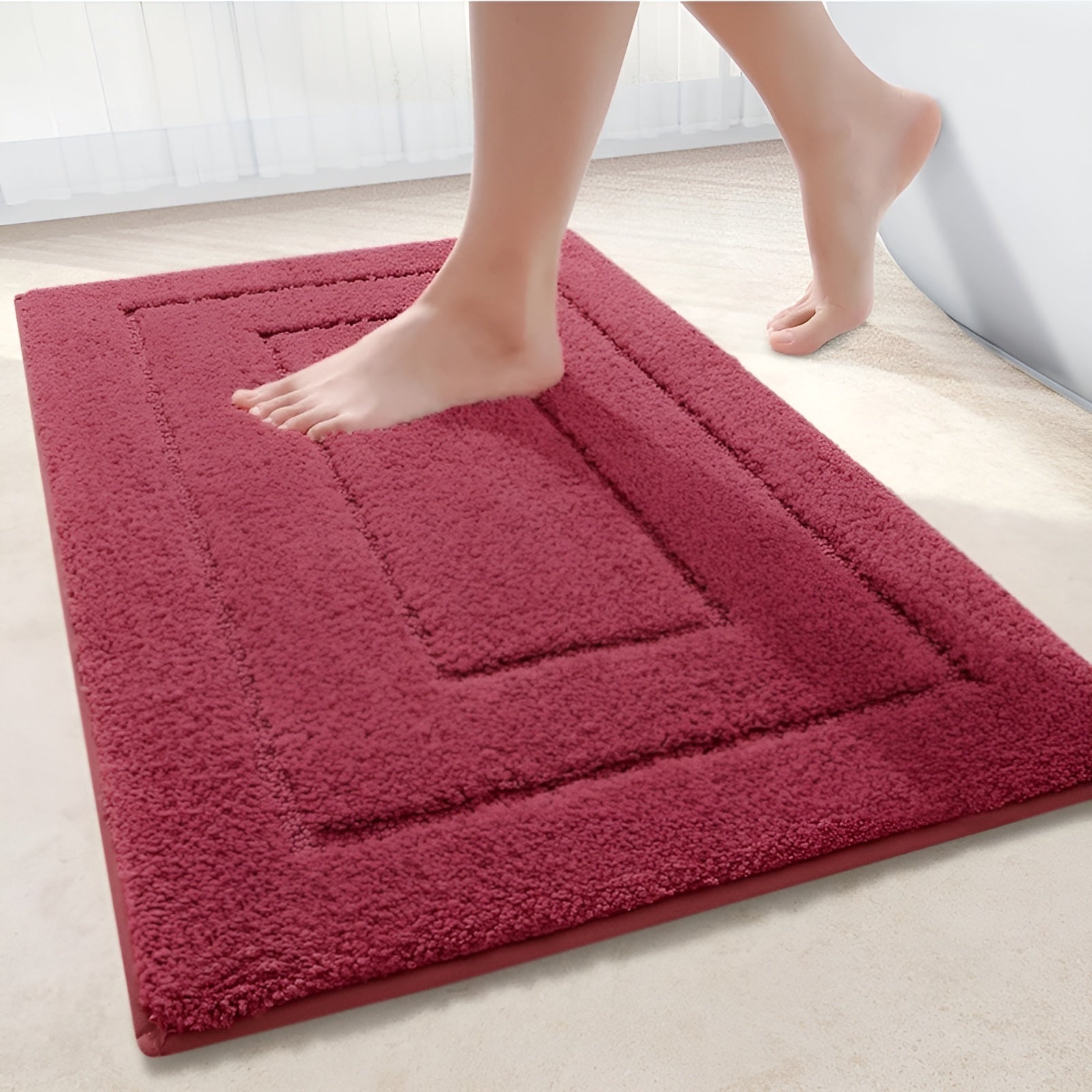Microfiber Bath Mat – Non-slip, Soft Blue for Bathroom or Shower Cabin