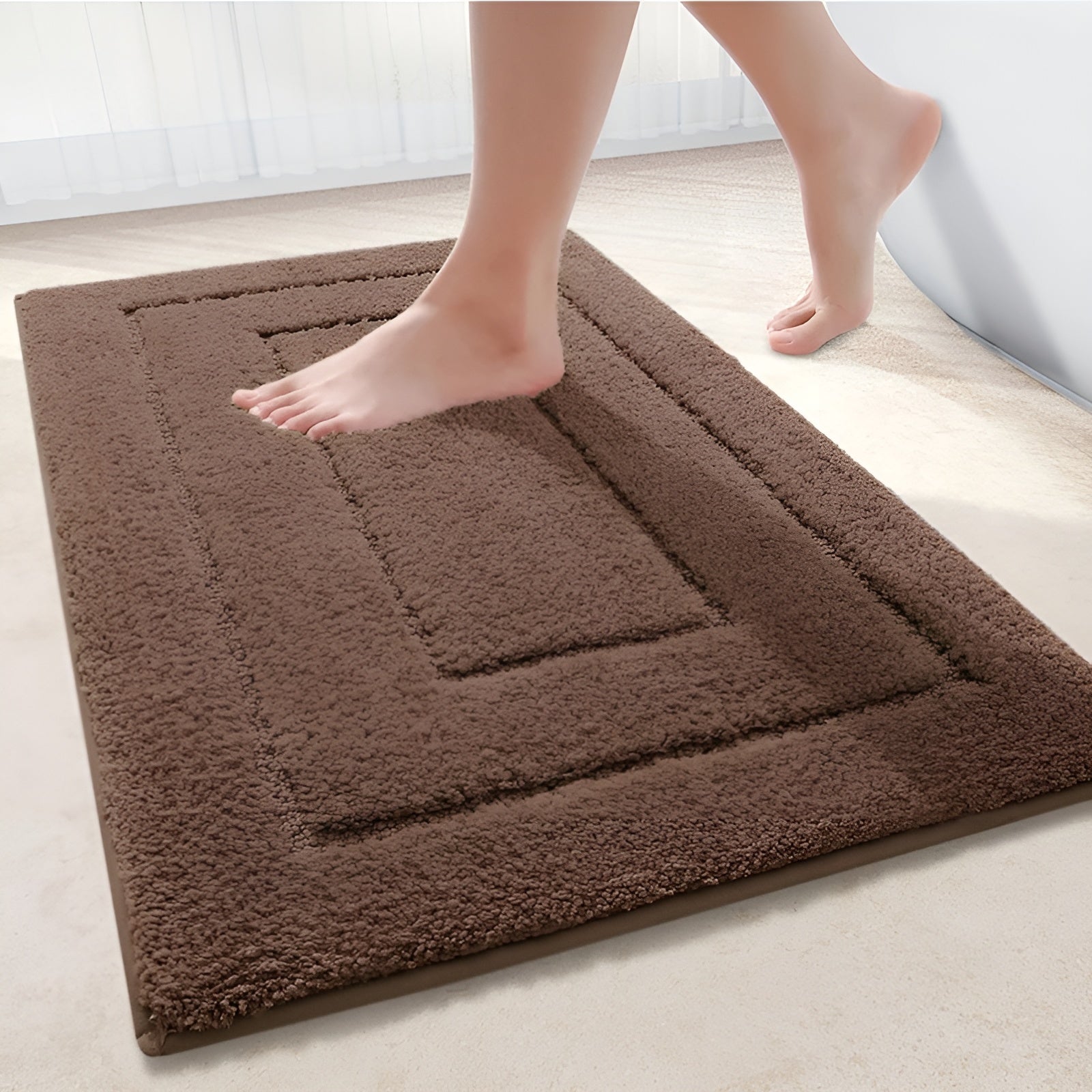 Microfiber Bath Mat – Non-slip, Soft Blue for Bathroom or Shower Cabin