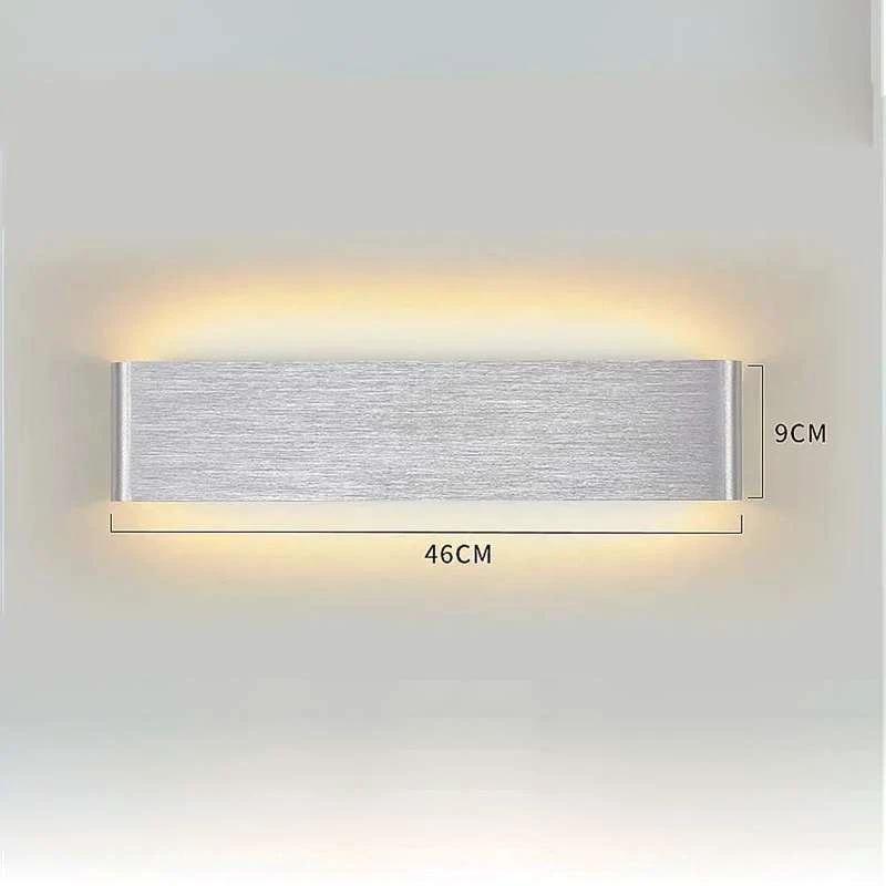 Minimalist Aluminium LED Wall Light with up and down lighting mounted on bedroom wall