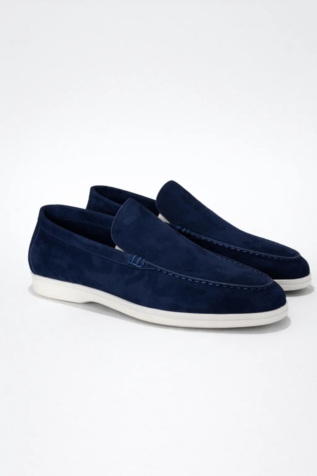 Herre Loafers Slip-On med Hvid Sål og Blød Foring