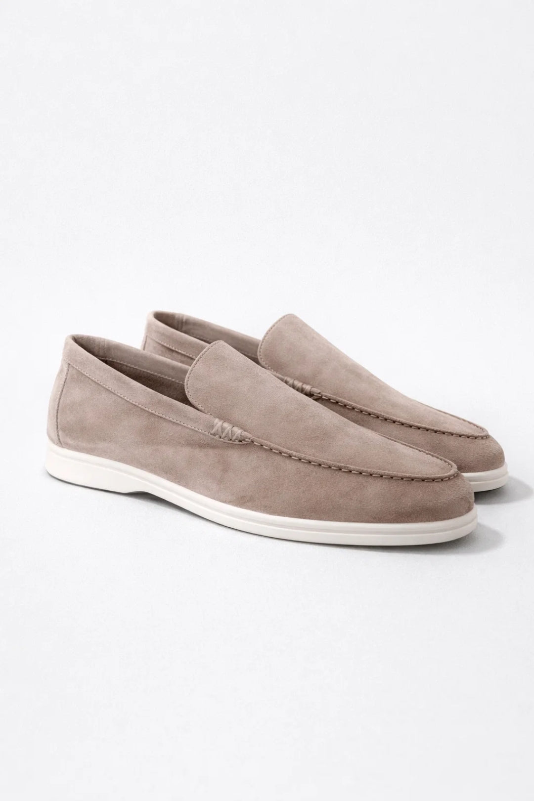 Herre Loafers Slip-On med Hvid Sål og Blød Foring