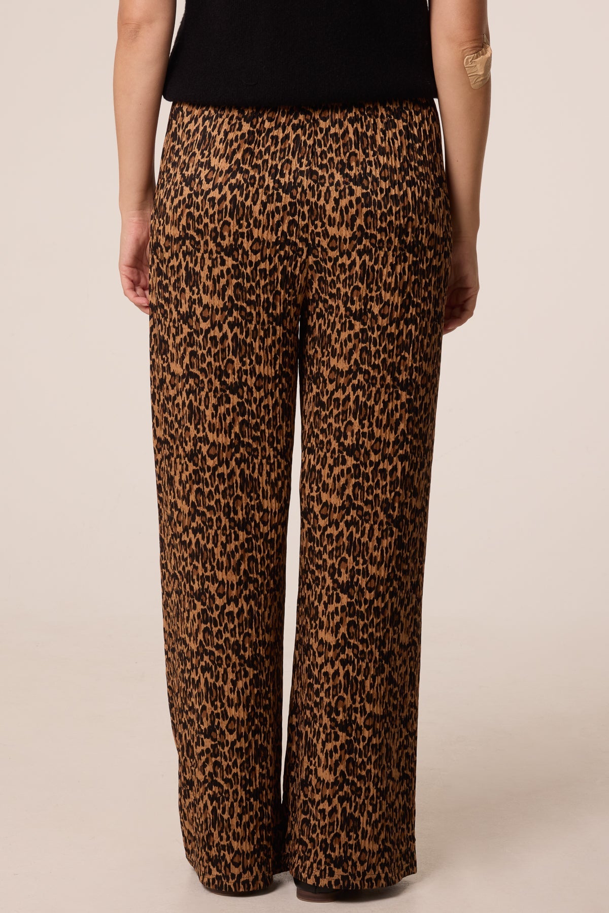 Dame Bukser Wide Leg med Leopardprint
