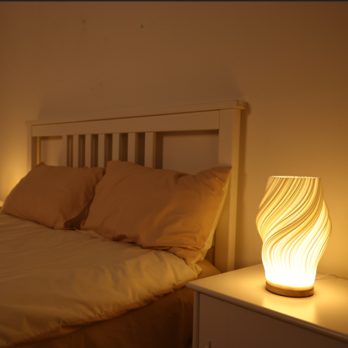 LED Bordlampe med Dæmpbar Bølgeform - Skulpturel Belysning