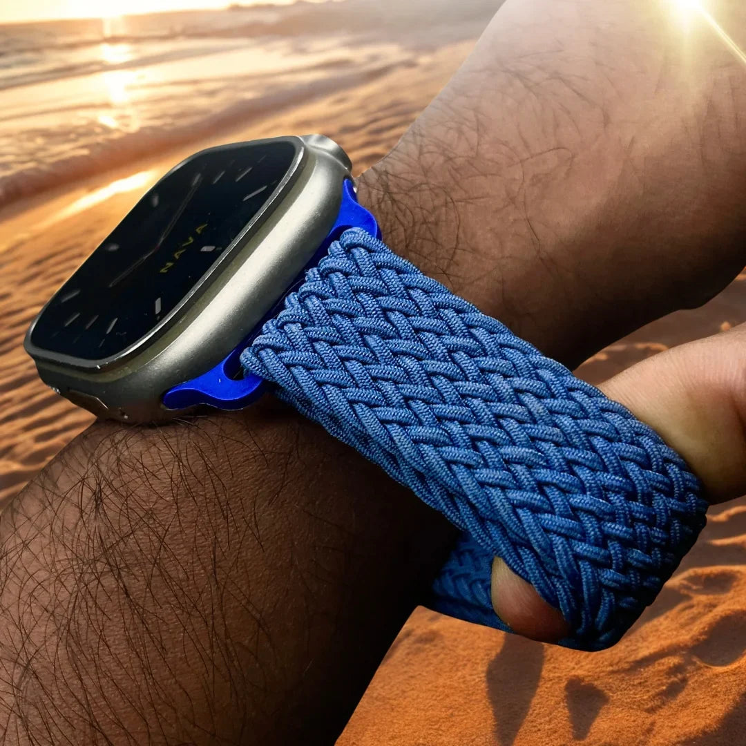 Apple Watch Rem i Vævet Stof – Elastisk med Justerbart Spænde