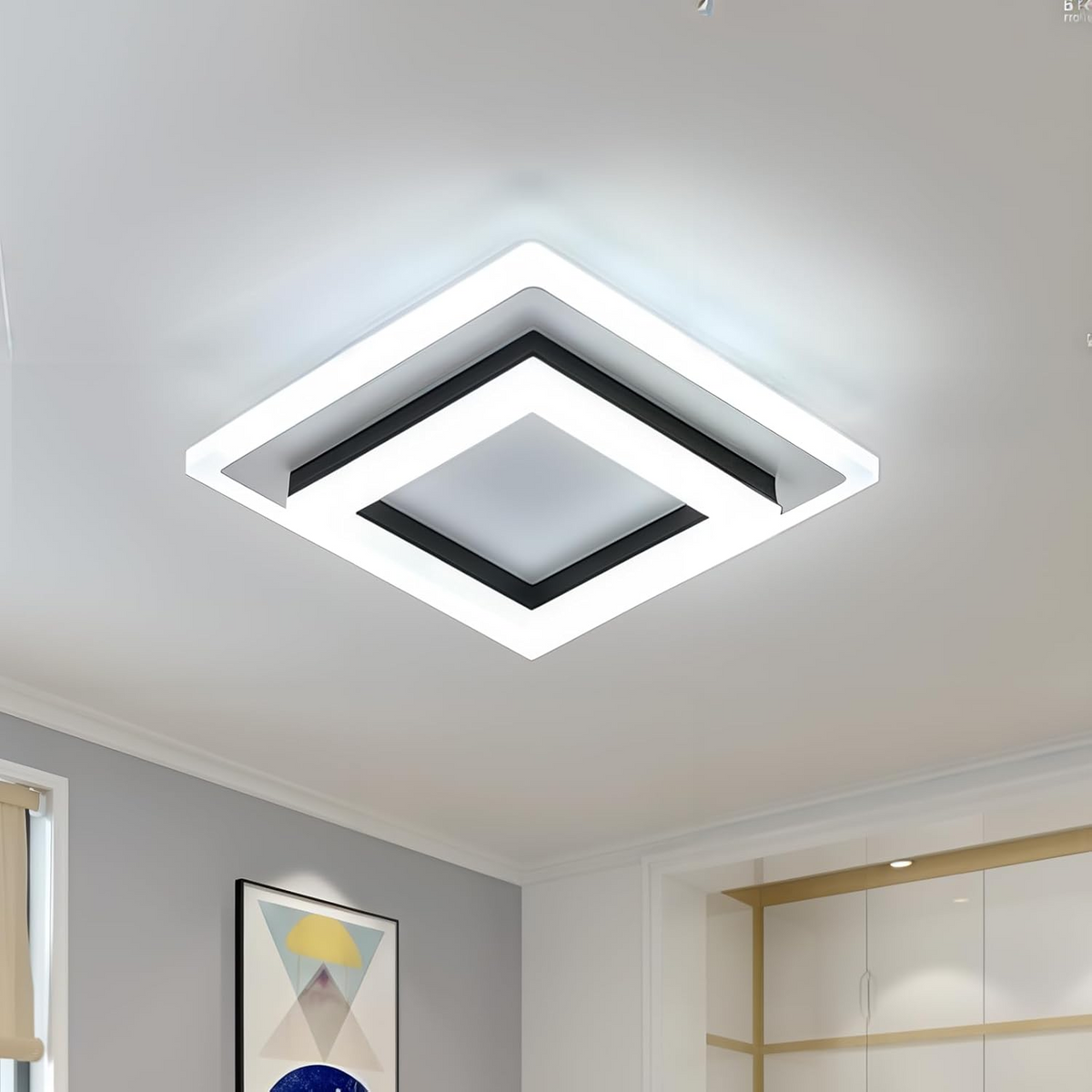 Loftlampe LED Kvadratisk – Moderne Lampe til Gang og Sovekamera