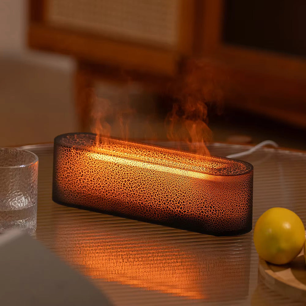 HumidiFir Lampe – Multifunktionel USB Luftfugter med 7 Farver og Aroma Diffusion til Soveværelse eller Stue