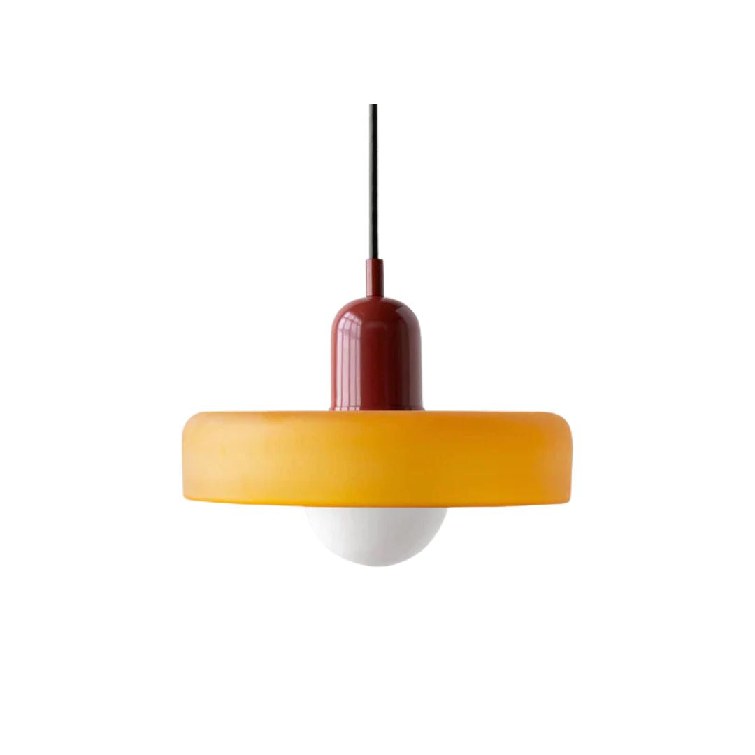 Retro Pendant Lamp – Colorful Glass Dome with Playful Design for Dining Table or Kitchen