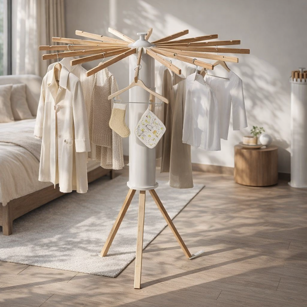 Foldable Clothes Drying Rack – Sturdy Metal, Compact Design for Indoor and Outdoor Use