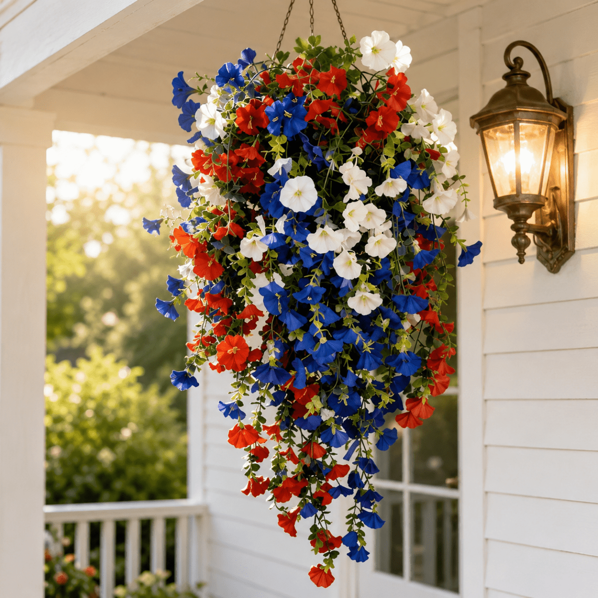 Decorative Flower Basket – With Built-In LED Lighting for the Garden, Patio, or Balcony
