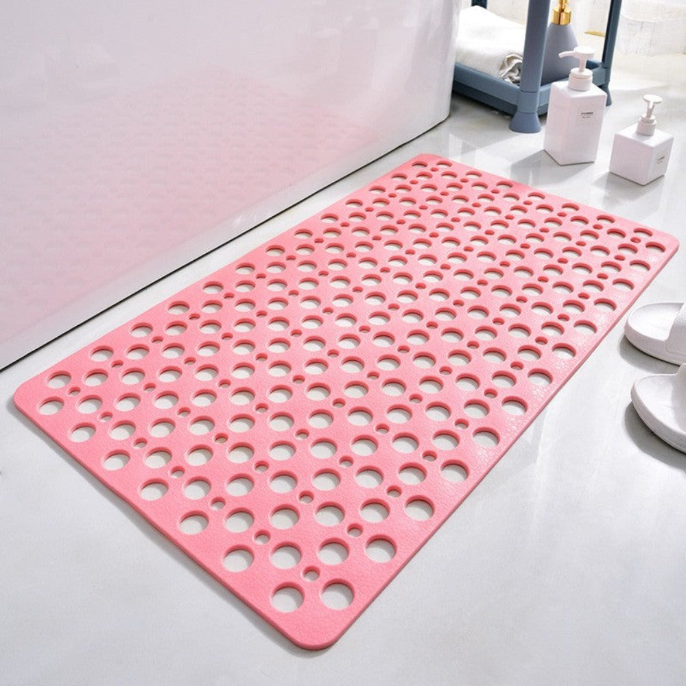 Anti-slip Brush Mat – PVC, White with Suction Cups for Safety and Hygiene in the Bathroom