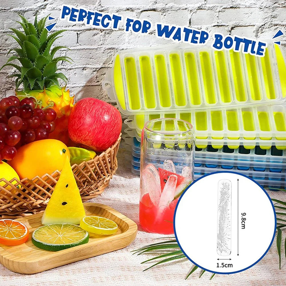 Silicone Ice Cube Tray – Pop-Out Design for Water Bottles and Narrow Drinking Cups