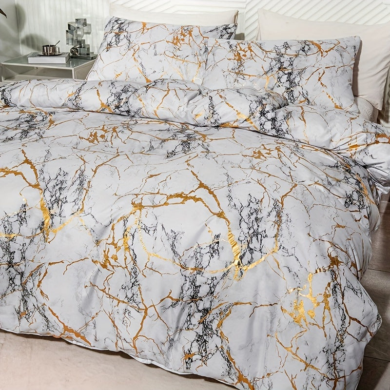 Marble Duvet Cover – Soft and Breathable, Elegant Design for Bedroom Decor