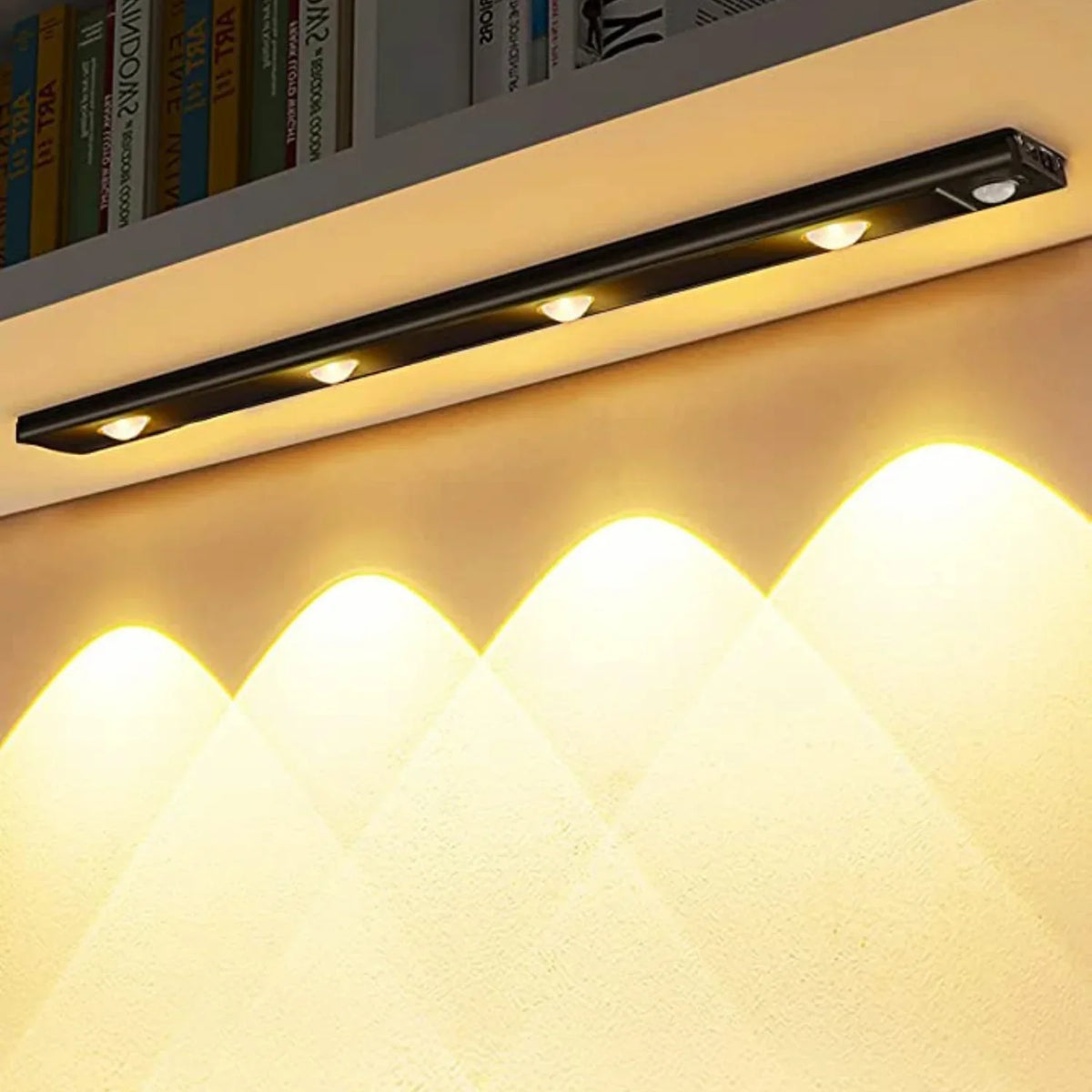 LED Lysbar med Bevægelsessensor - Opladbar, Børstet Aluminium
