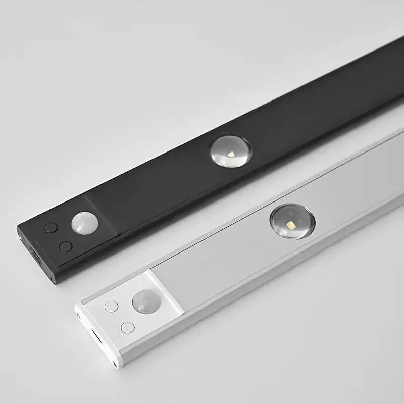 LED Lysbar med Bevægelsessensor - Opladbar, Børstet Aluminium