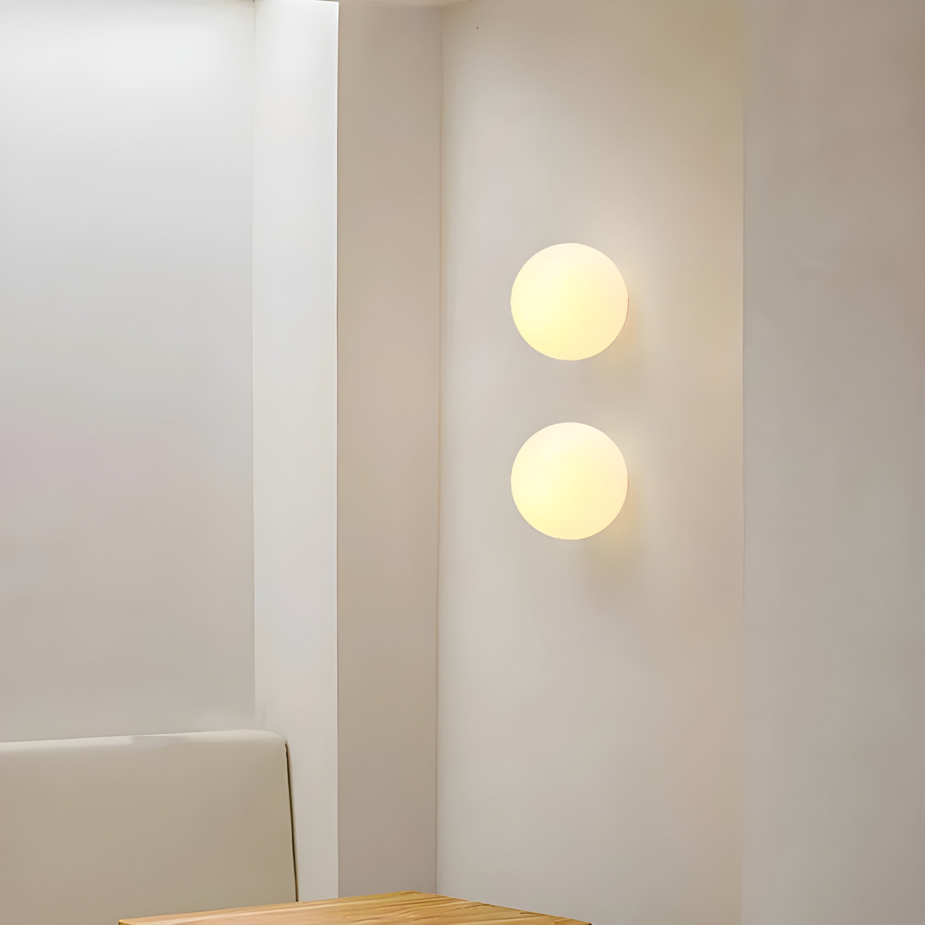 Væglampe Frostet Glas Rund Globe - Moderne Metalbase