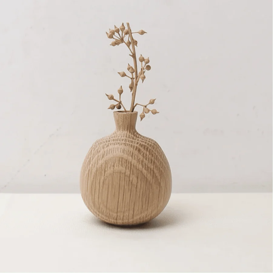Trædekoration Blomst i Naturtræ – Minimalistisk Boligdesign