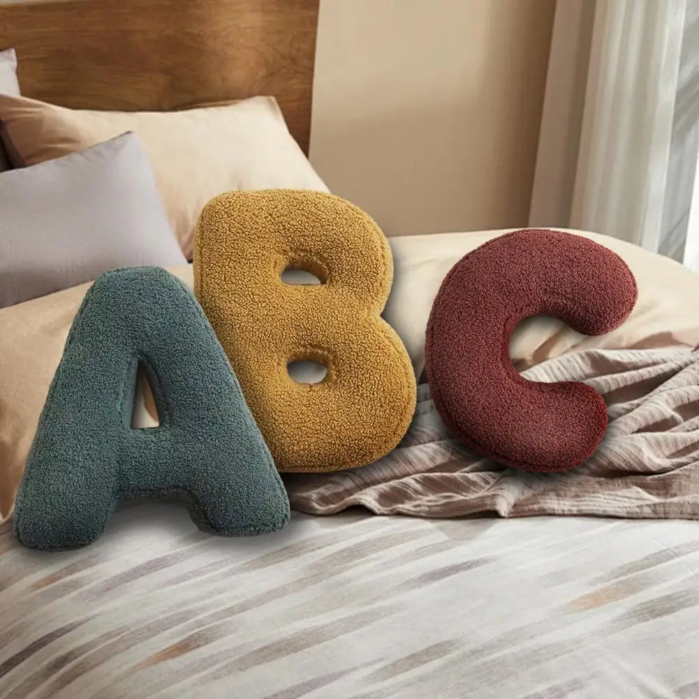 Velvet Seed Pillow with Alphabet Letters – Soft and Playful Decor for the Living Room or Children's Room