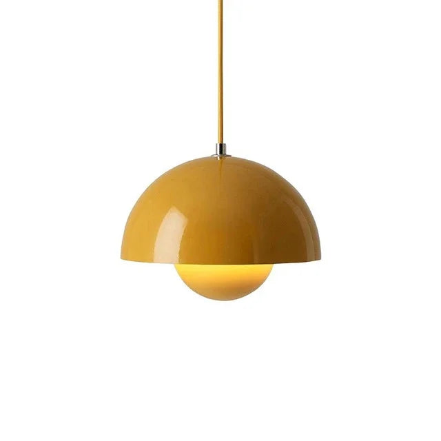 Scandinavian Pendant Light – Matte Black, Semi-Circular Shape for the Dining Room or Living Room