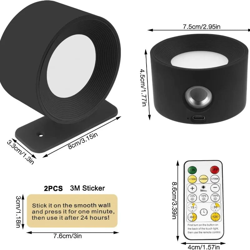 Rechargeable Wall Lamp – Cylindrical Design in White for Bedroom, Living Room or Hallway with Anstäländer