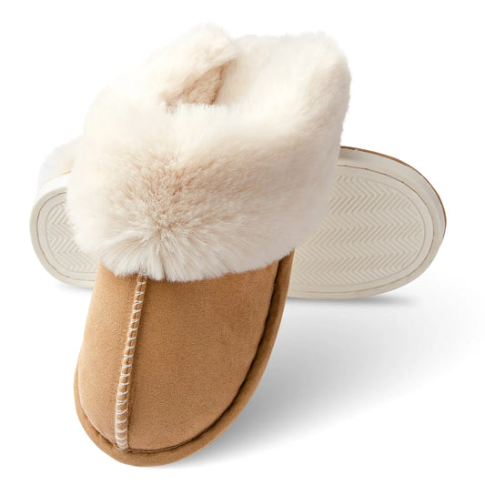 Dames Warme Gevoerde Pantoffels – Pluche Winter Huispantoffels voor Binnen