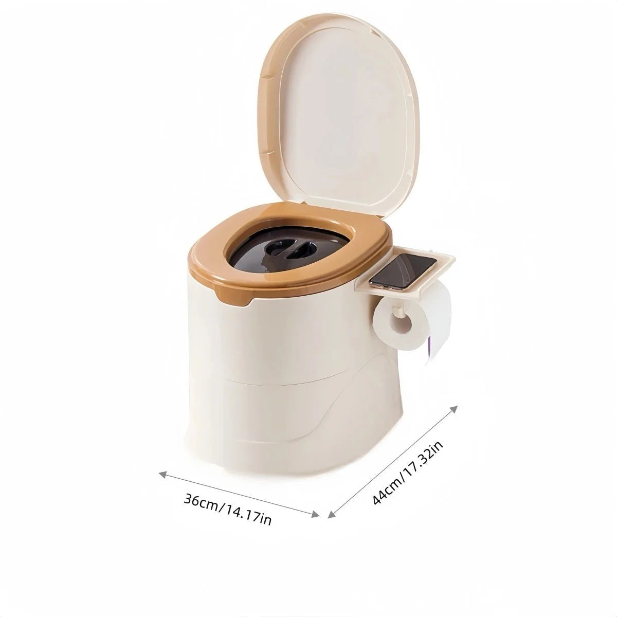 Bærbart Nødtoilet med Papirholder og Lugtlukning