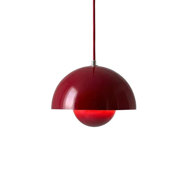 Scandinavian Pendant Light – Matte Black, Semi-Circular Shape for the Dining Room or Living Room