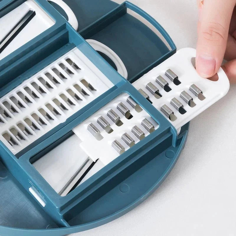 Multifunktionel Køkken Slicer – Holdbart Plastik, 9-i-1 Skæreløsning til Grøntsager og Kartofler