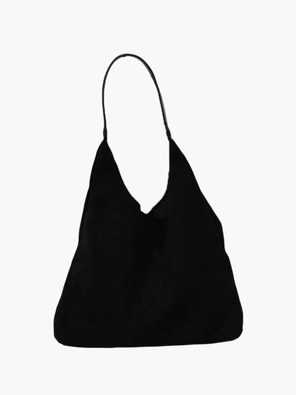 Ladies Spacious Hobo Shoulder Bag - Suede, Soft Bag for Daily Use