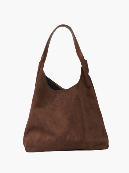 Ladies Spacious Hobo Shoulder Bag - Suede, Soft Bag for Daily Use