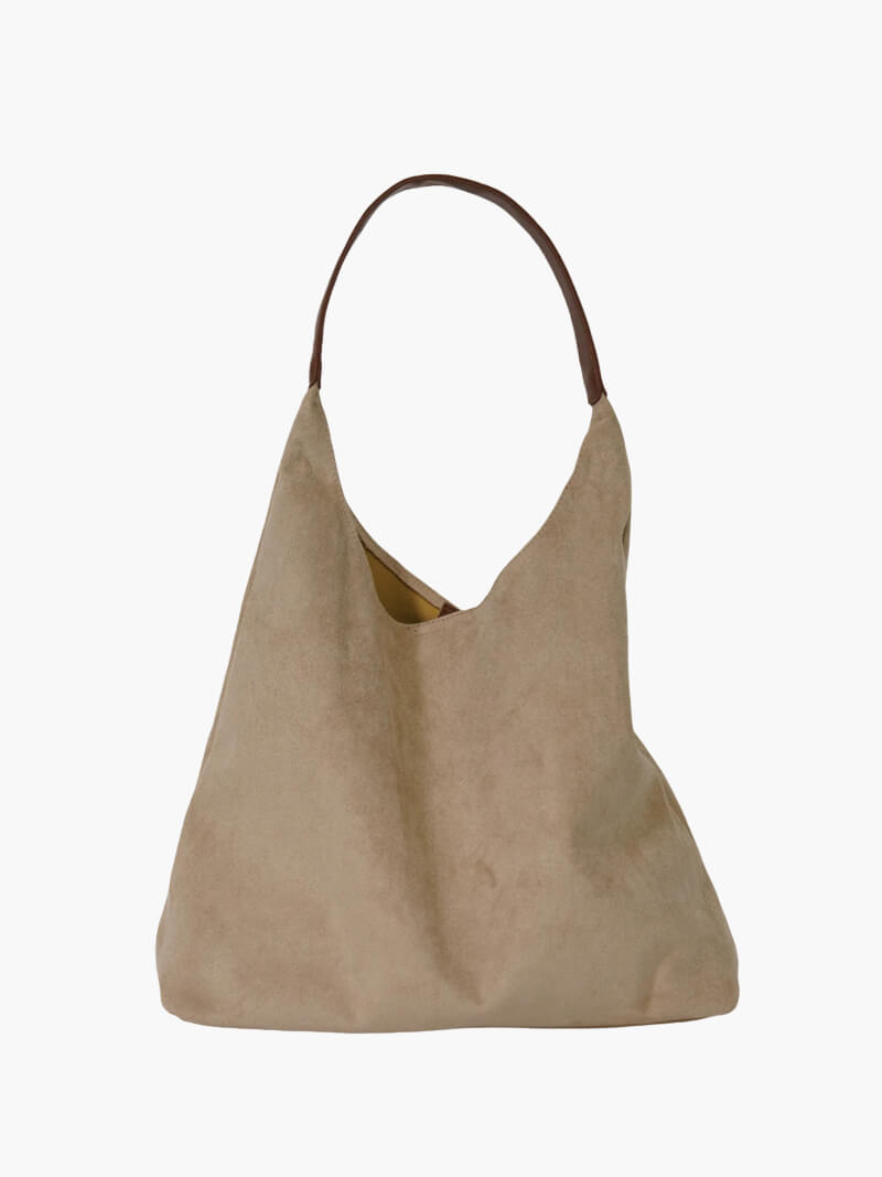 Ladies Spacious Hobo Shoulder Bag - Suede, Soft Bag for Daily Use