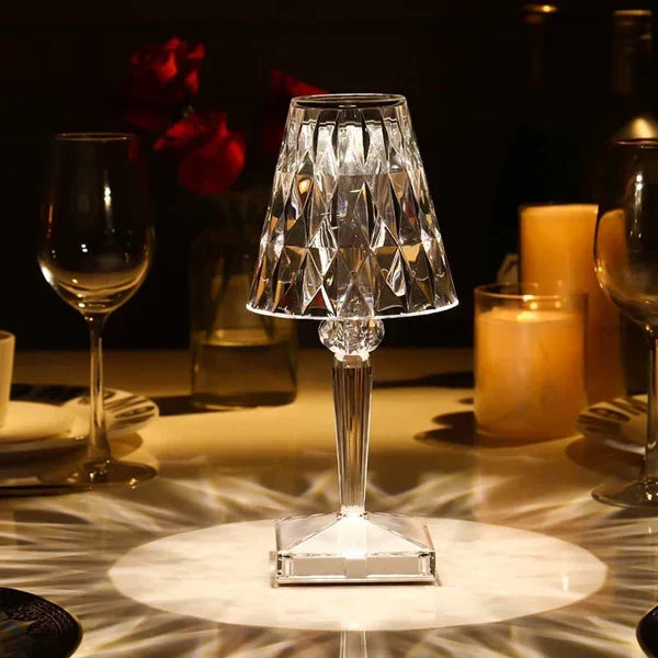 Lámpara de mesa – Acrílico brillante, diseño elegante para el salón o el dormitorio