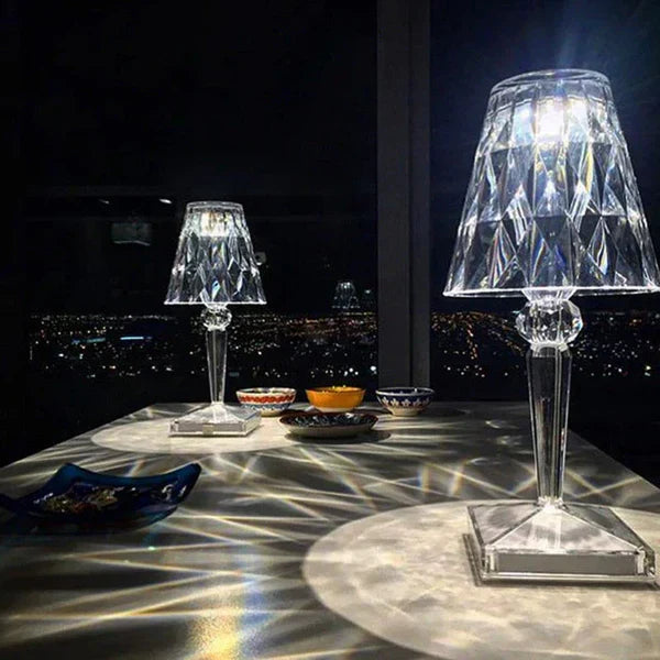 Lámpara de mesa – Acrílico brillante, diseño elegante para el salón o el dormitorio