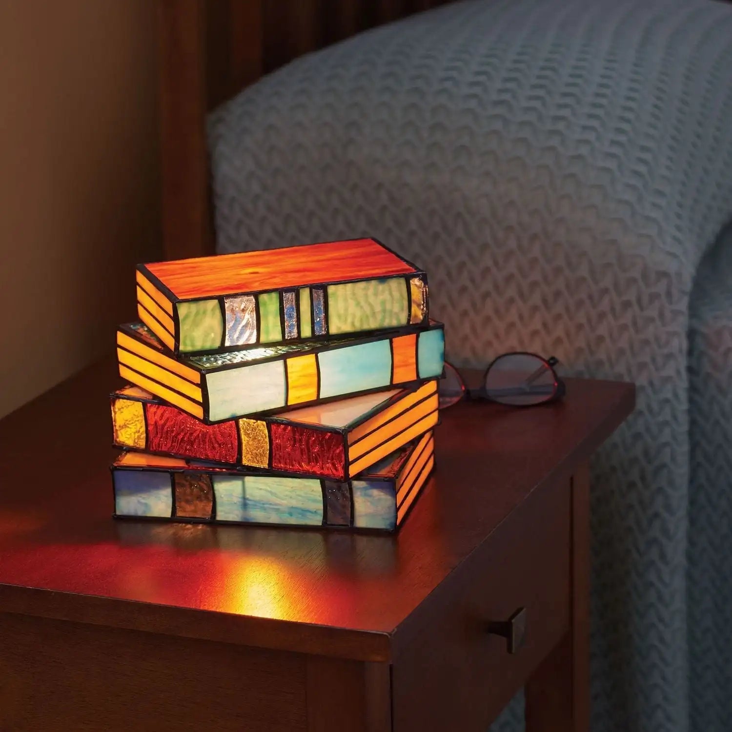 Colorful Night Light – Handmade Glass-in-Solder Design for Bedroom or Living Room