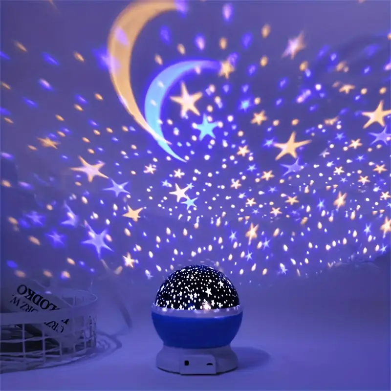 360° Galaxy Projector – Blue/Pink, Modern Design for Bedroom or Children's Room