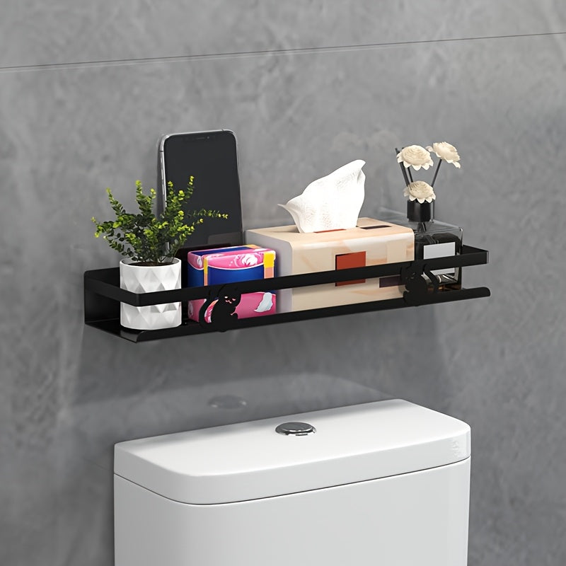 Støbejernshylde – Sort, moderne design til opbevaring på badeværelset eller i brusebadet