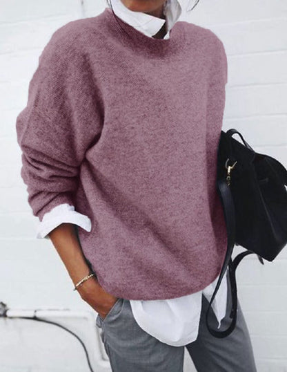 Løstsiddende damejumper med rund hals - behagelig uldjumper til afslappede og smarte outfits