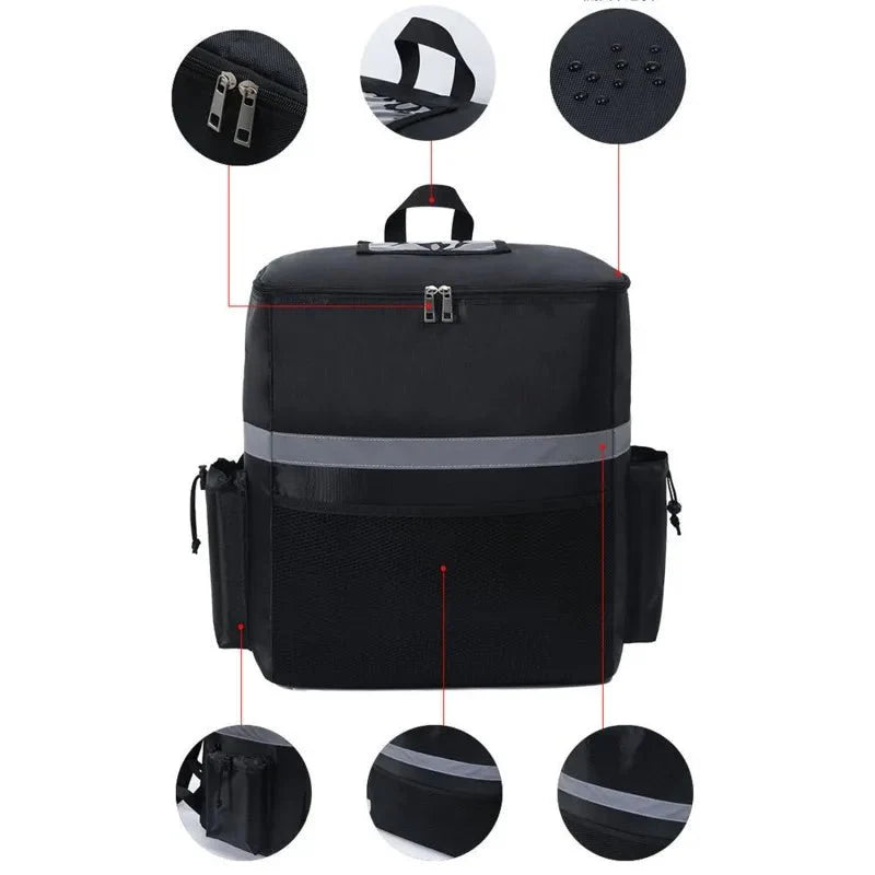 Thermotas – Insulated, Black, for Food and Drinks on the Go, Ideal for Picnics and Grocery Shopping