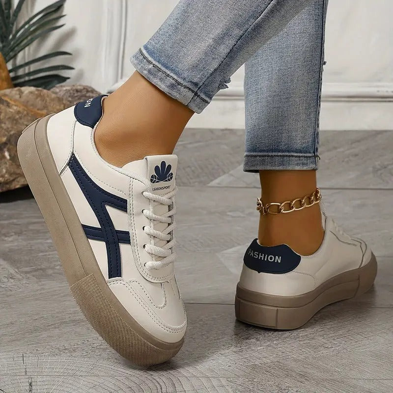 Dame Retro Sneakers med Komfortsål – Casual Design