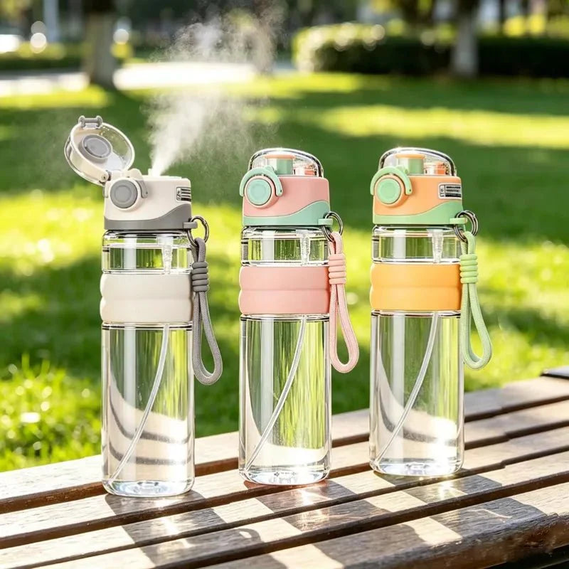 Water Bottle with Mist Spray – 800 ml, Leak-Proof Design for Sports and Outdoor Activities