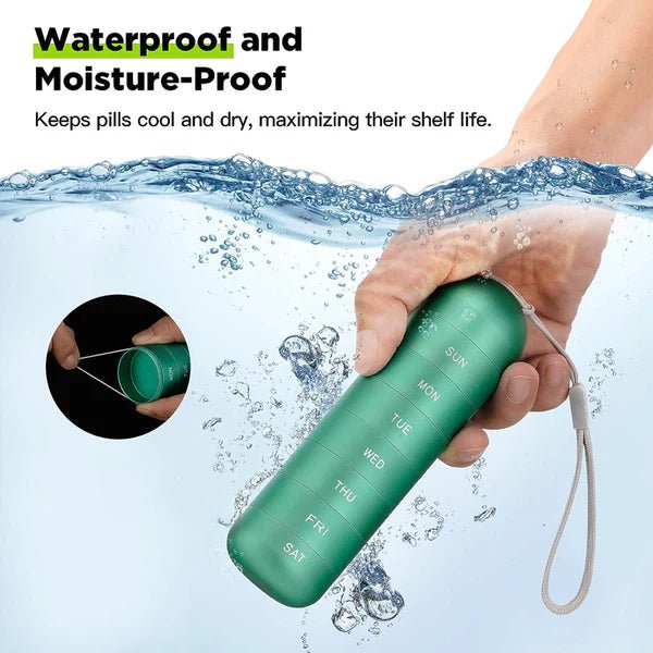 Pill Box – Portable 7-day organizer in a compact design for home use or travel