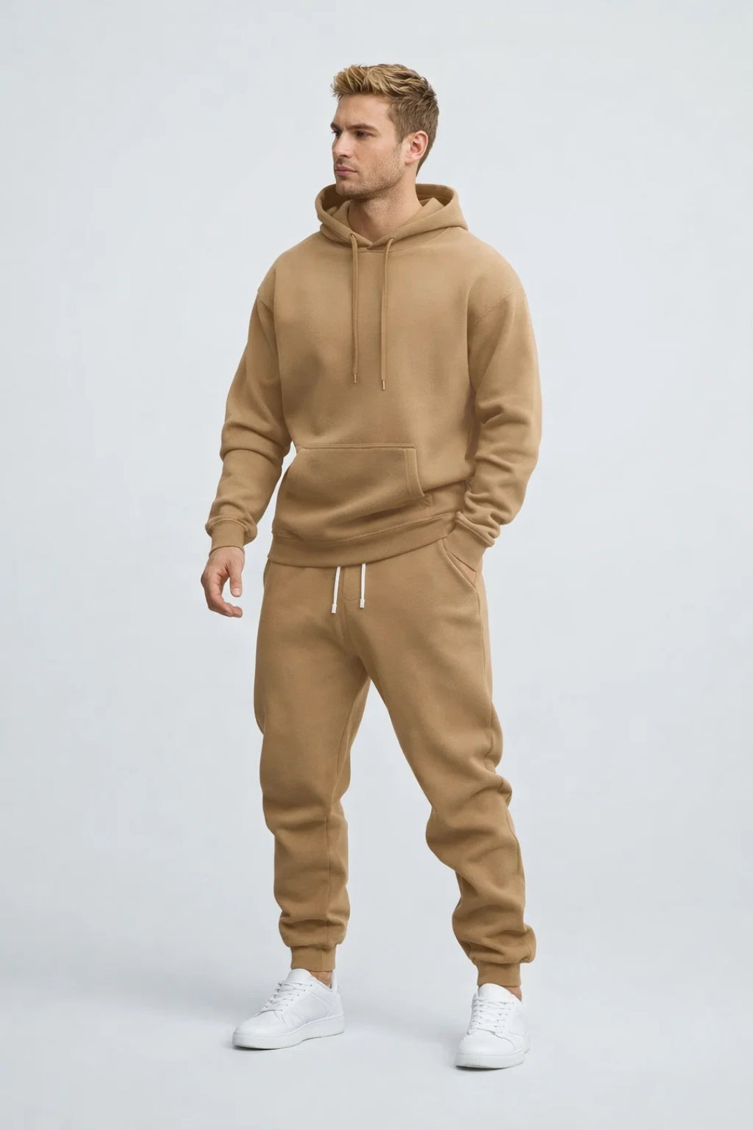 Herre Joggingsæt med Hætte - Casual Sweatshirt og Joggingbukser