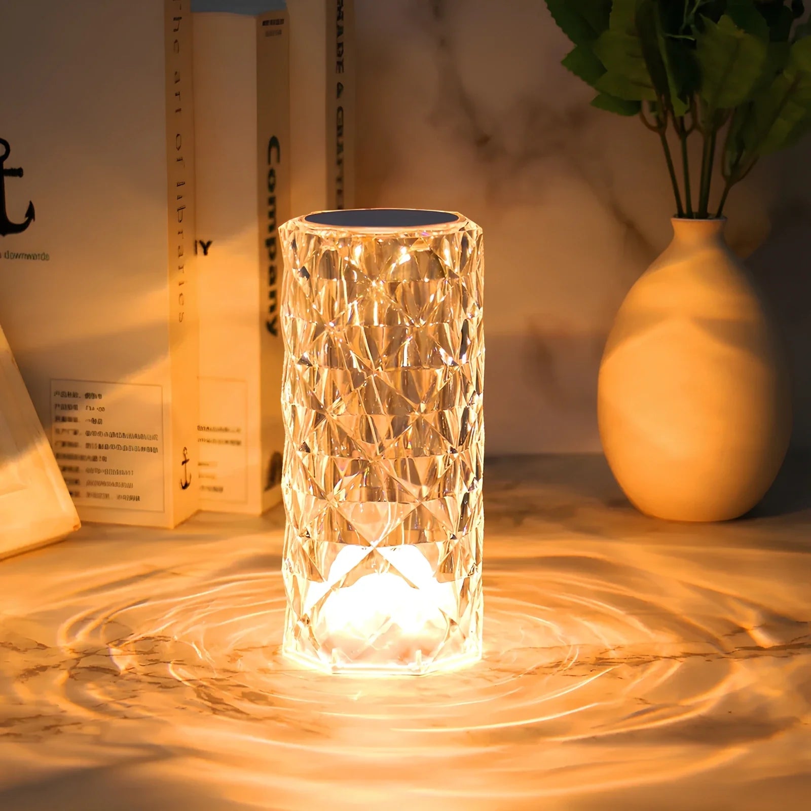 Table Lamp – Acrylic, Modern Design with 16 Colors and Dimmable Lighting for Living Room or Bedroom